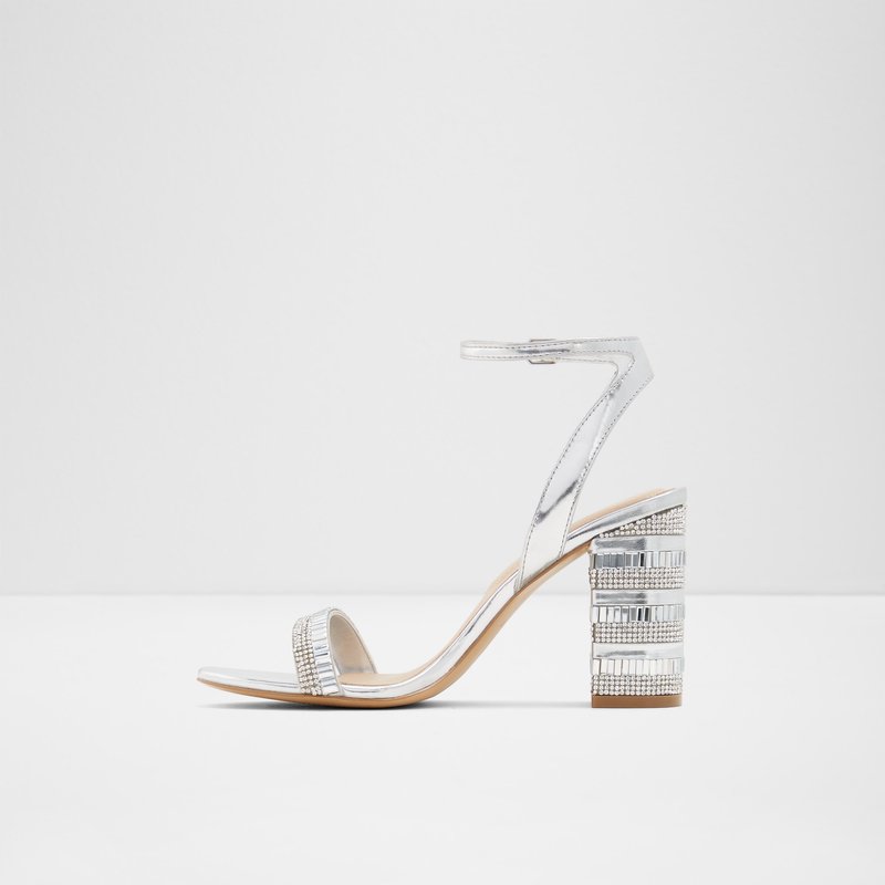 Aldo visoka peta ALHAMRA SYN SHINY - srebrna 3