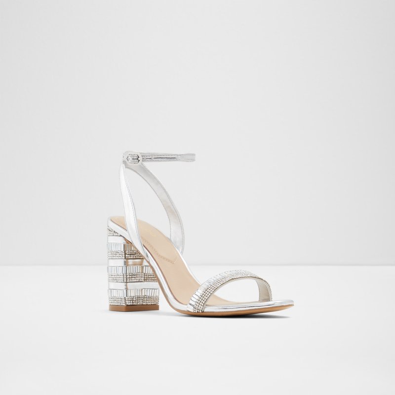 Aldo visoka peta ALHAMRA SYN SHINY - srebrna 4