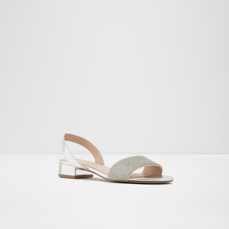 Aldo ravne sandale CANDICE SHINY - srebrna 4