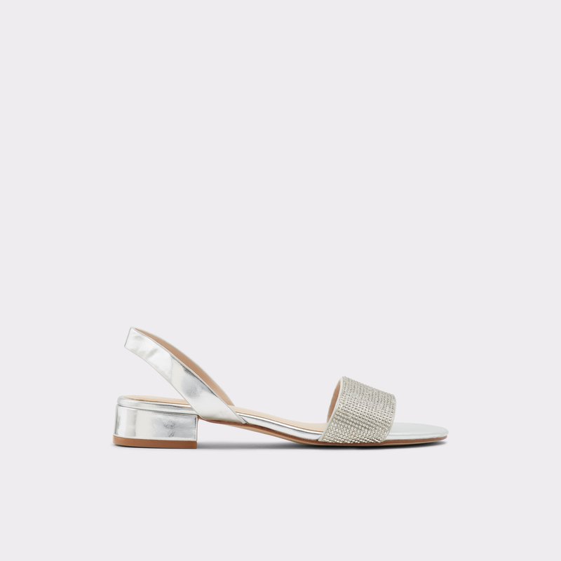 Aldo ravne sandale CANDICE SHINY - srebrna 1