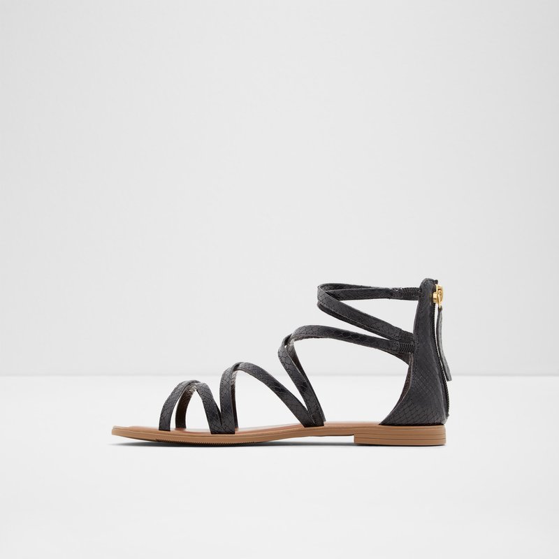 Aldo ravne sandale KABANNA EMB SNAKE - crna 3