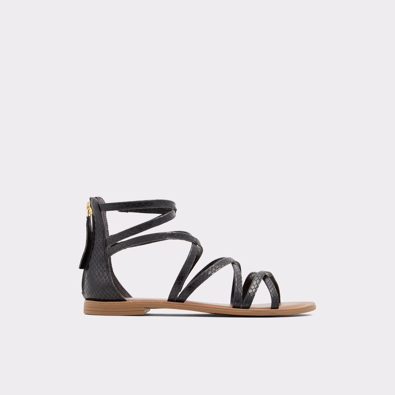 Aldo ravne sandale KABANNA EMB SNAKE - crna 1