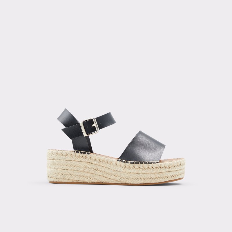 Aldo sandale na punu petu ABEARITH SYN TUMBLED - crna 1