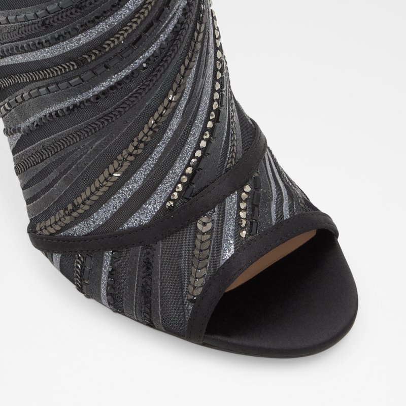 Aldo sandale na visoku petu ABENDANI TEX MIX MAT - crna 4