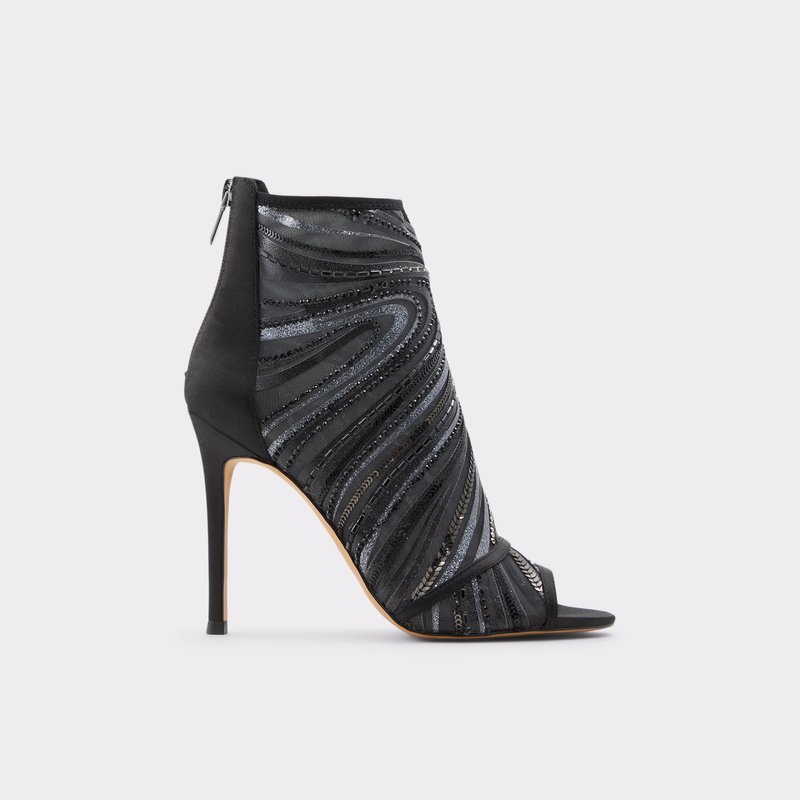 Aldo sandale na visoku petu ABENDANI TEX MIX MAT - crna 1
