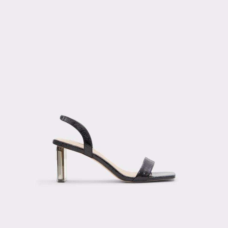 Aldo sandale na visoku petu ABILALITH SYN EMB SNAKE - crna 1