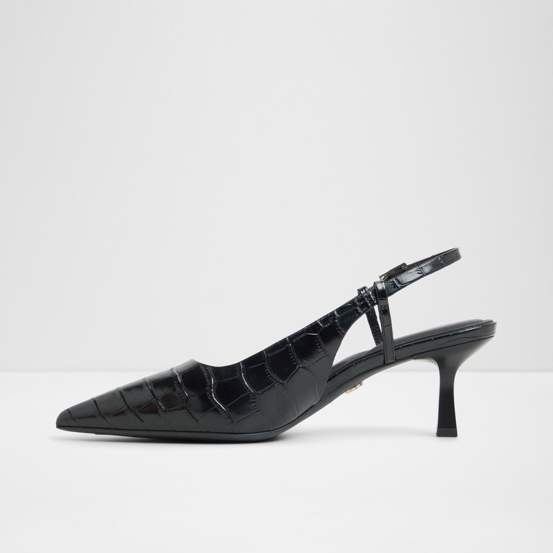 Aldo cipele na srednje visoku petu ADAN LEA EMB CROCO - crna 2