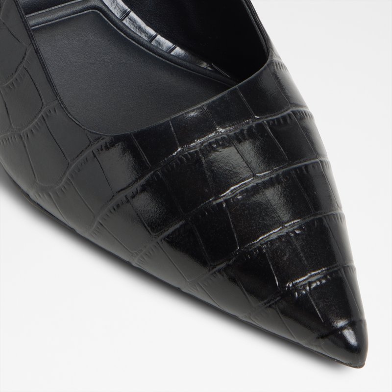 Aldo cipele na srednje visoku petu ADAN LEA EMB CROCO - crna