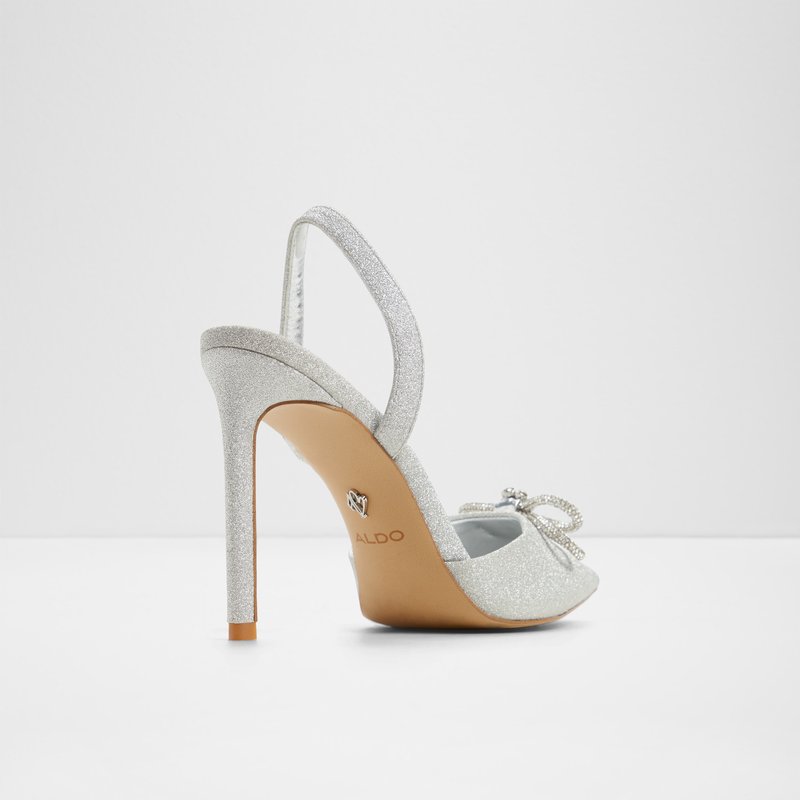Aldo cipele na visoku petu ADDIE SYN GLITTER - srebrna 2