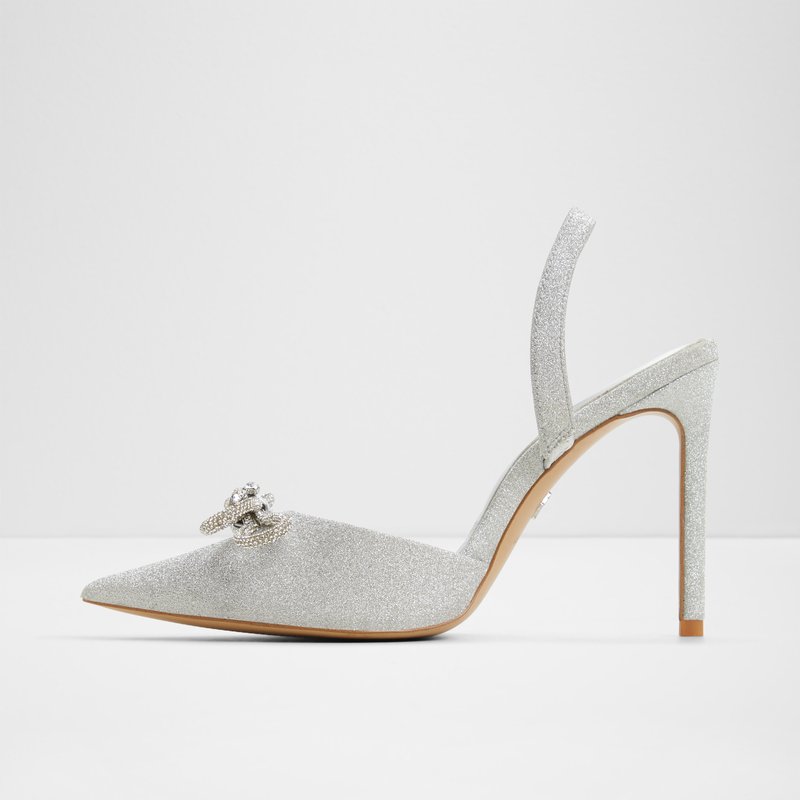 Aldo cipele na visoku petu ADDIE SYN GLITTER - srebrna 6