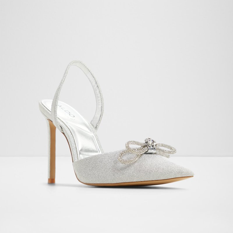 Aldo cipele na visoku petu ADDIE SYN GLITTER - srebrna 3