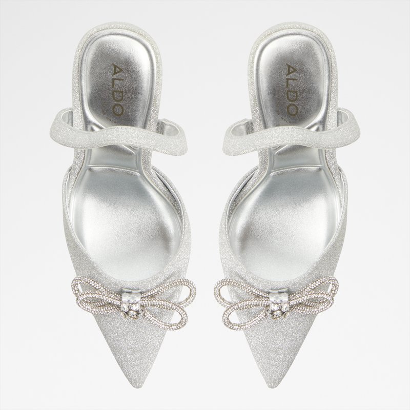 Aldo cipele na visoku petu ADDIE SYN GLITTER - srebrna 5