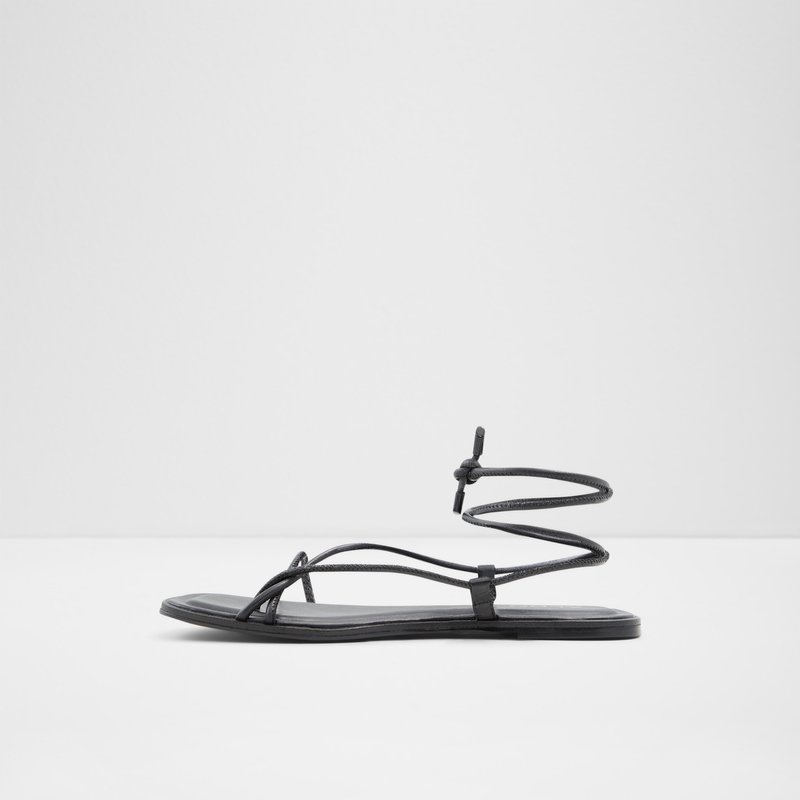 Aldo ravne sandale ADRAVIA LEA SMOOTH - crna 5