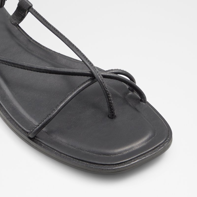 Aldo ravne sandale ADRAVIA LEA SMOOTH - crna 4