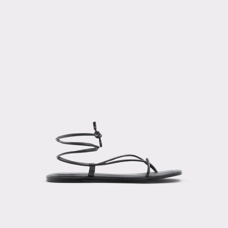 Aldo ravne sandale ADRAVIA LEA SMOOTH - crna 1
