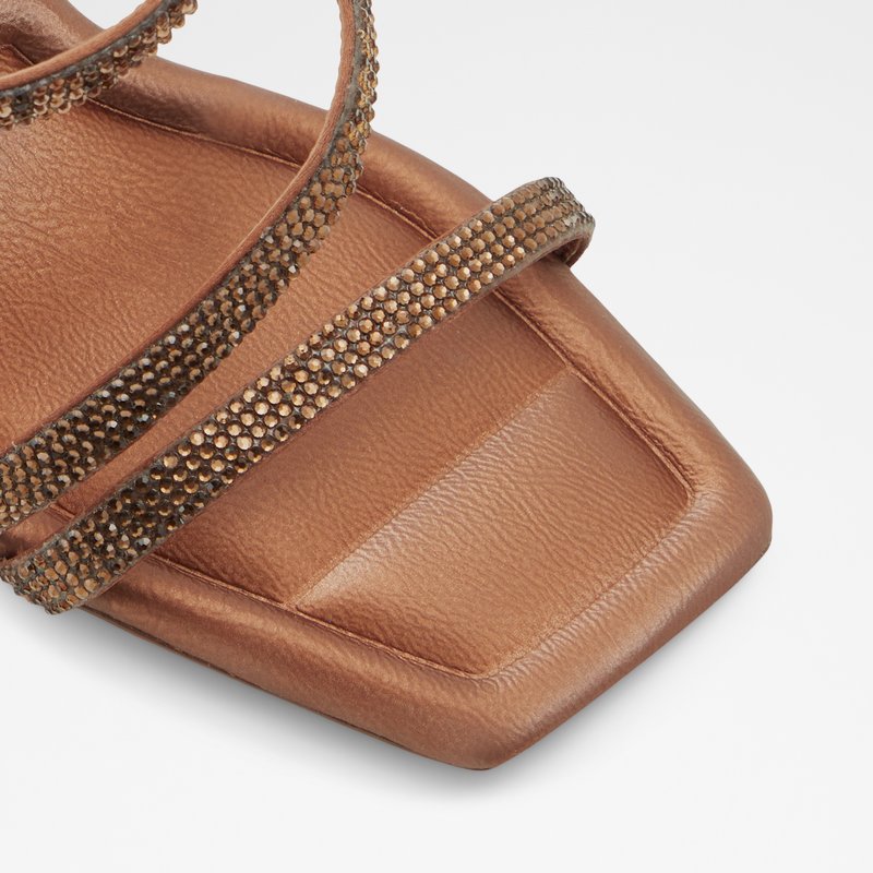 Aldo sandale na visoku petu ADROCAN TEX MIX MAT - smeđa 6
