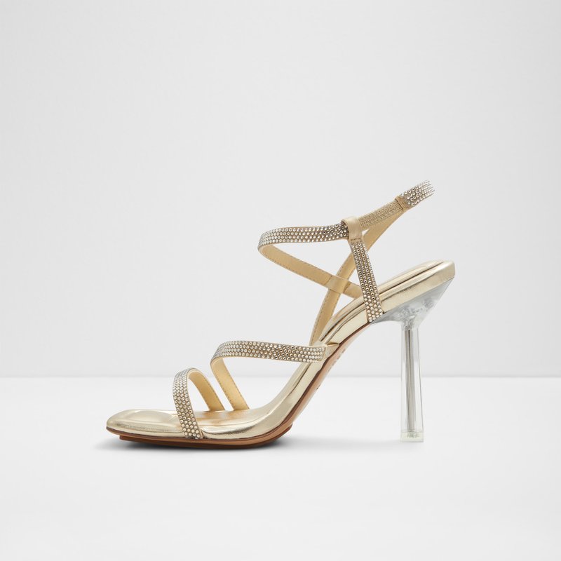 Aldo sandale na visoku petu ADROCAN TEX MIX MAT - zlatna 3