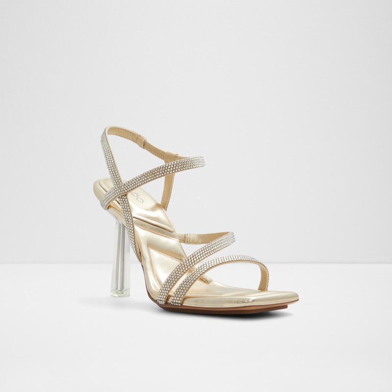 Aldo sandale na visoku petu ADROCAN TEX MIX MAT - zlatna 4