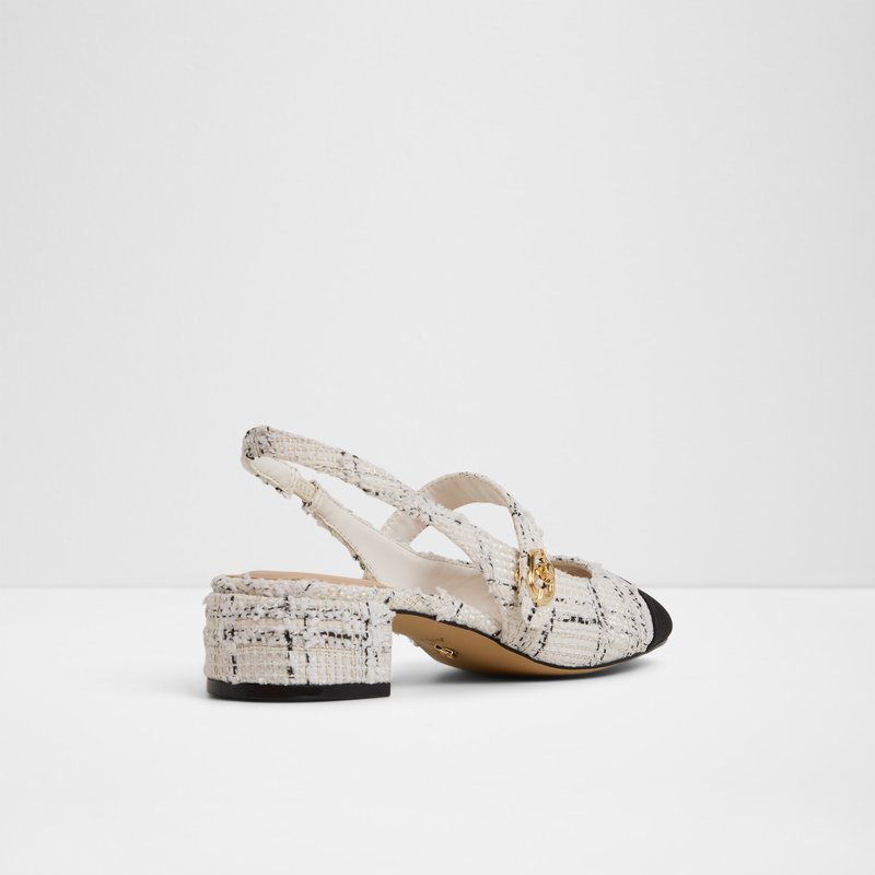 Aldo cipele na srednje visoku petu AGATHE TEX WOVEN - bijela 6