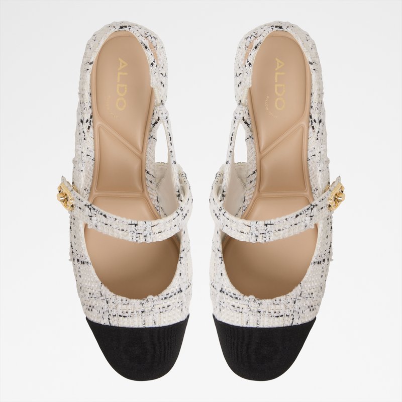 Aldo cipele na srednje visoku petu AGATHE TEX WOVEN - bijela 5