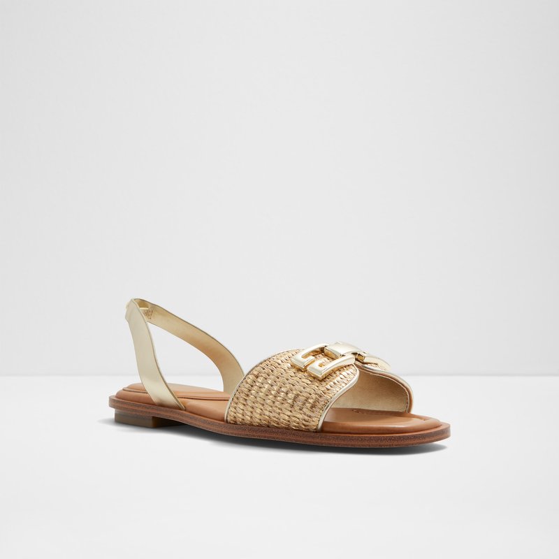Aldo ravne sandale AGREINWAN TEX RAFFIA - zlatna 3