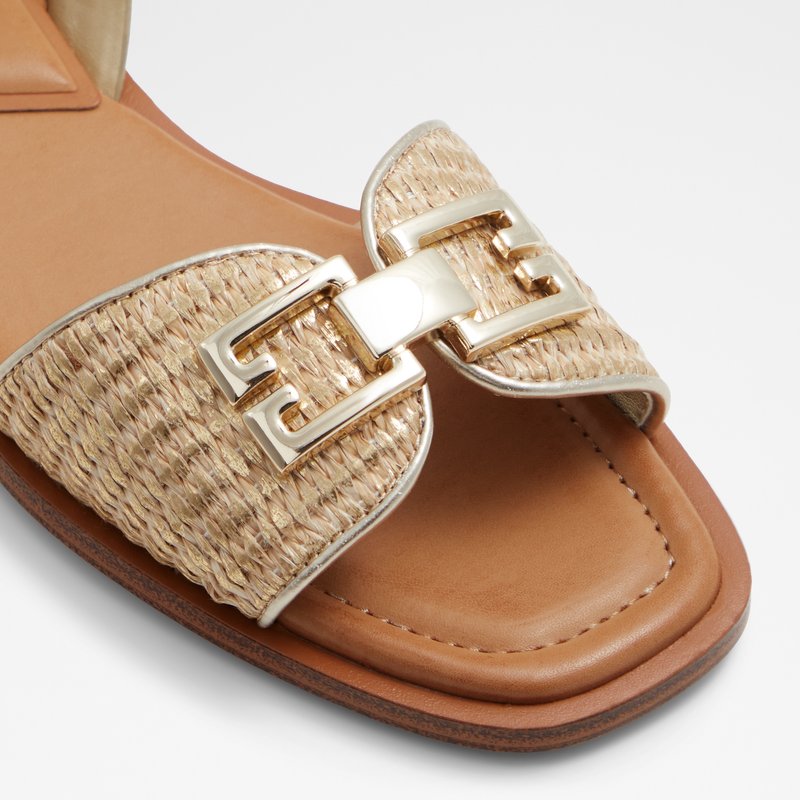 Aldo ravne sandale AGREINWAN TEX RAFFIA - zlatna 4