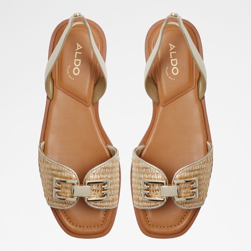 Aldo ravne sandale AGREINWAN TEX RAFFIA - zlatna 6
