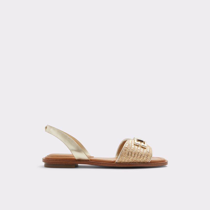 Aldo ravne sandale AGREINWAN TEX RAFFIA - zlatna 1