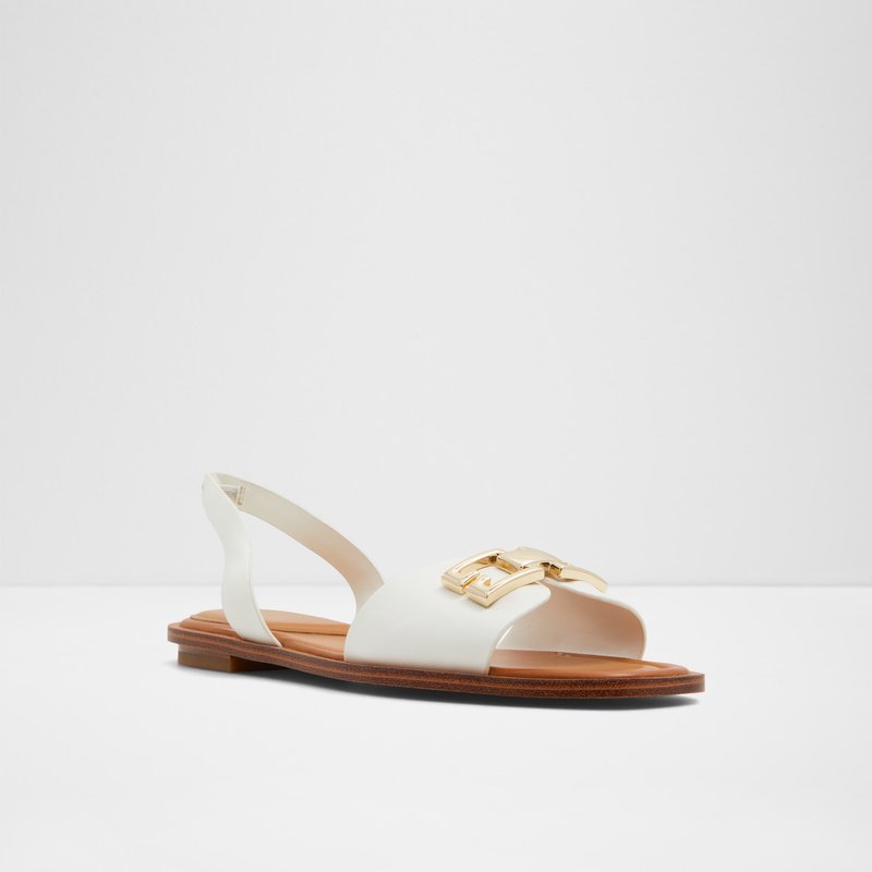 Aldo ravne sandale AGREINWAN SYN SMOOTH - bijeli 3