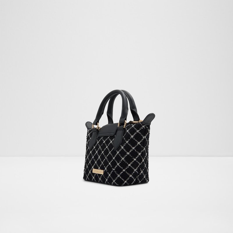 Aldo satchel torbica za nošenje u ruci ili na ramenu AISLIN TEX MIX MAT - crna 4