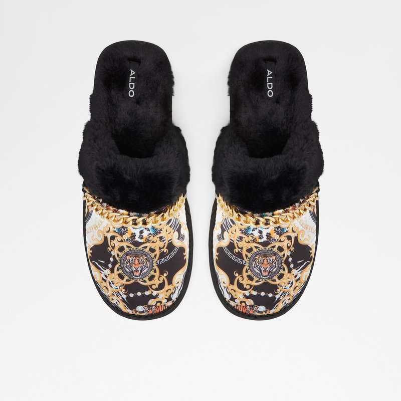 Aldo papuče ALDWINCKLE TEX FAUX FUR - crna 5
