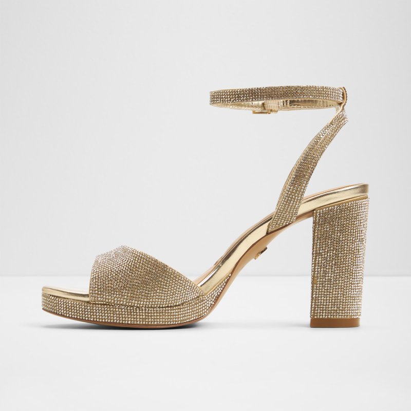 Aldo sandale na visoku petu ALLURING SYN METALLIC - žuta 6