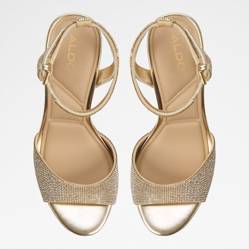 Aldo sandale na visoku petu ALLURING SYN METALLIC - žuta 5