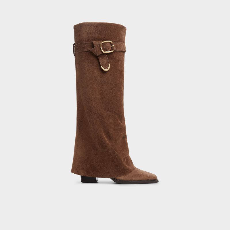 Aldo čizme do koljena AMELLE LEA SUEDE - smeđa 1