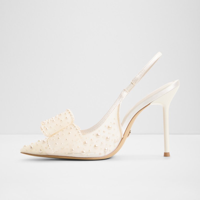 Aldo cipele na visoku petu ANASTASIAA TEX MESH - bijela 3