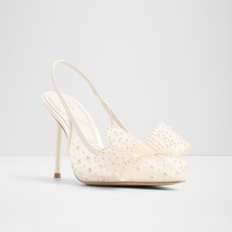 Aldo cipele na visoku petu ANASTASIAA TEX MESH - bijela 2