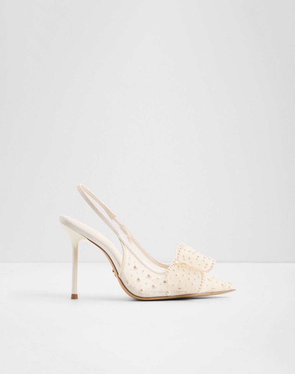 Aldo cipele na visoku petu ANASTASIAA TEX MESH - bijela