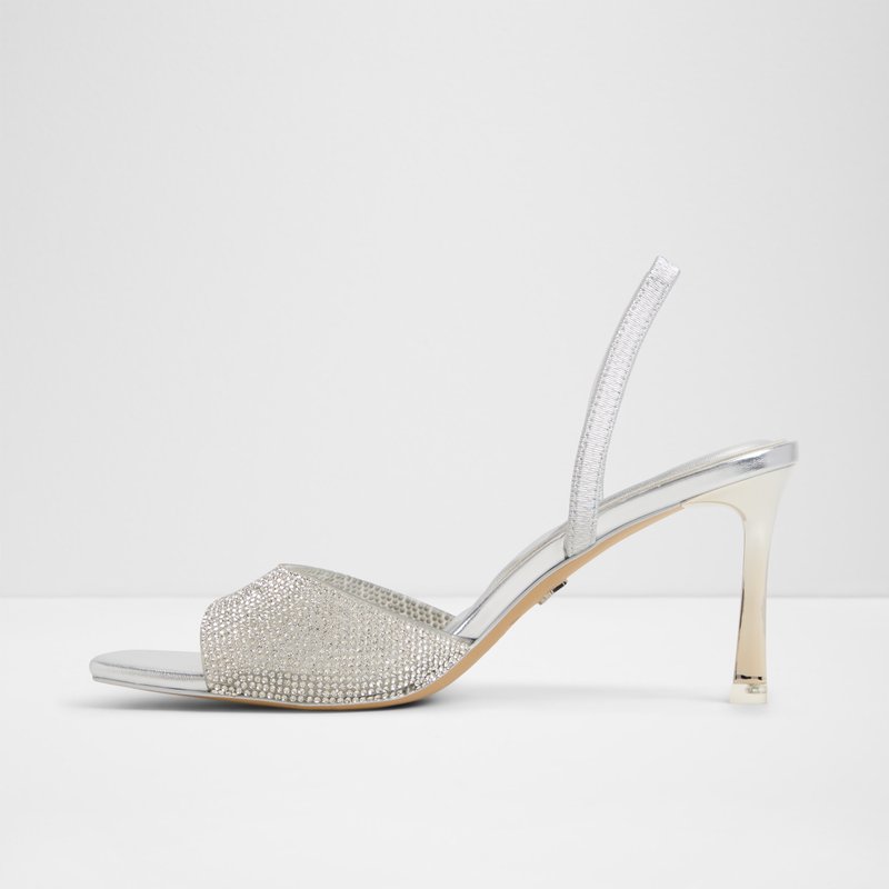 Aldo sandale na srednje visoku petu ANDYANA SYN CLEAR TPU - srebrna 5
