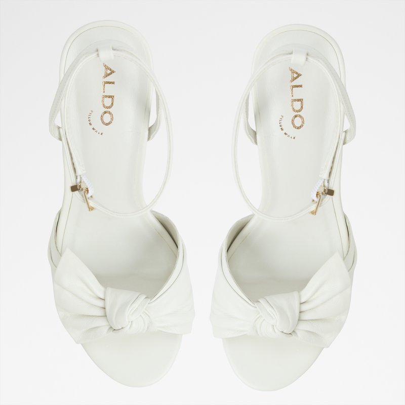Aldo sandale na srednje visoku petu ANGELKNOT LEA SMOOTH - bijela 5