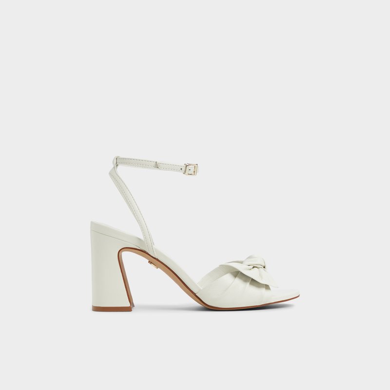 Aldo sandale na srednje visoku petu ANGELKNOT LEA SMOOTH - bijela 1