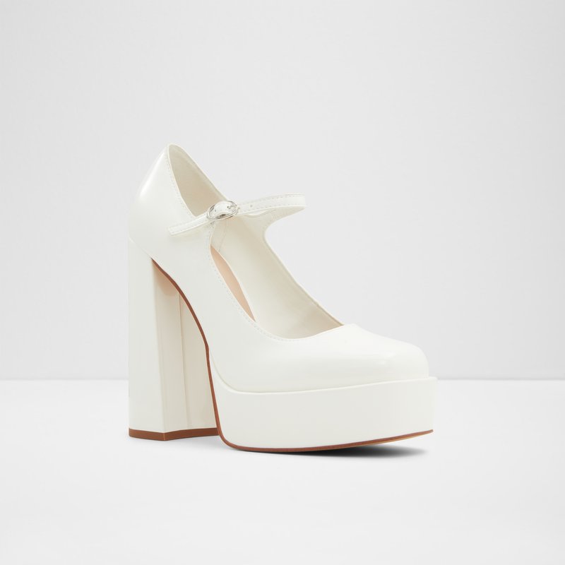 Aldo cipele s blok petom ANJIE SYN PATENT - bijela 6