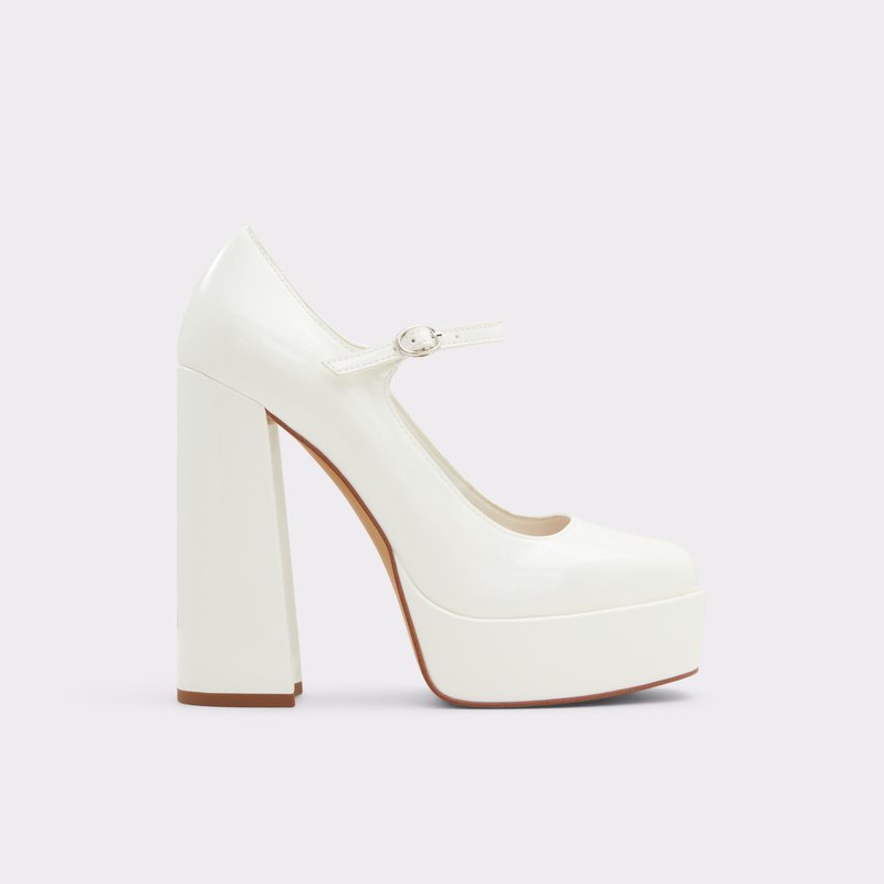 Aldo cipele s blok petom ANJIE SYN PATENT - bijela 1