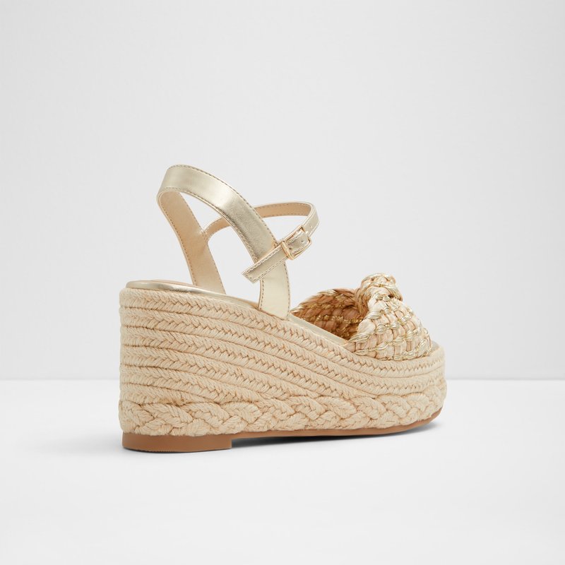 Aldo sandale na punu petu ANNAMARIE TEX WOVEN - zlatna 4