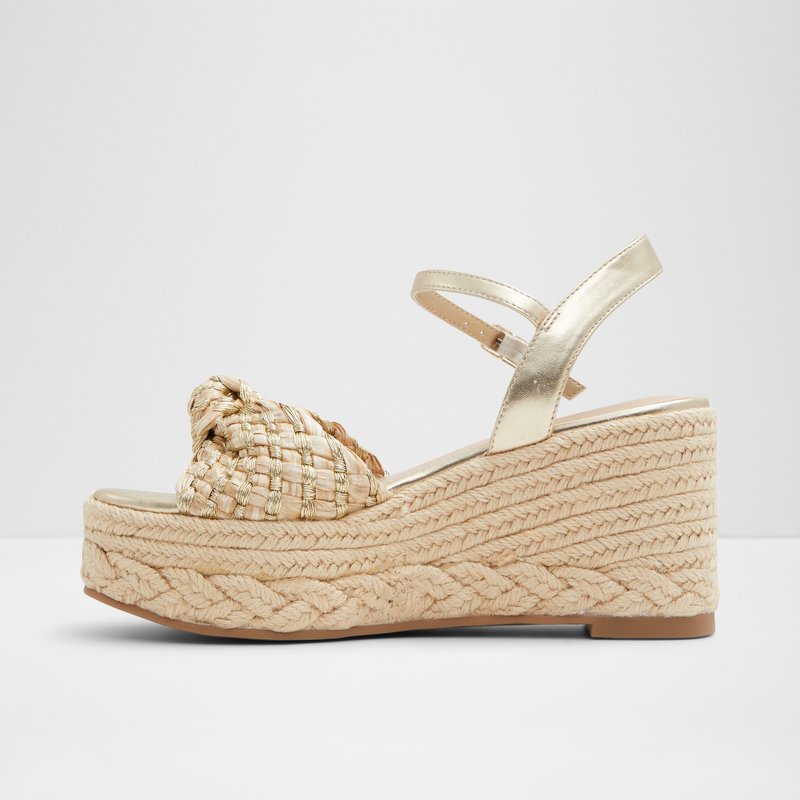 Aldo sandale na punu petu ANNAMARIE TEX WOVEN - zlatna 2