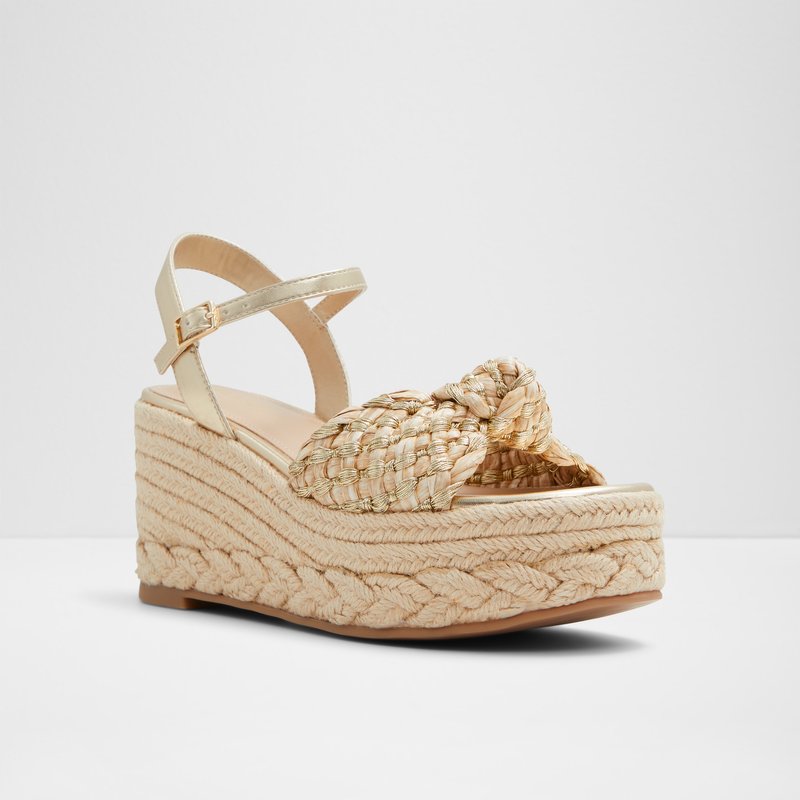 Aldo sandale na punu petu ANNAMARIE TEX WOVEN - zlatna 3