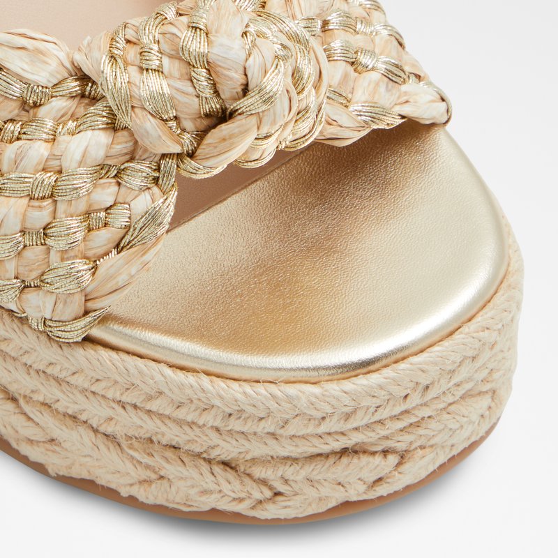 Aldo sandale na punu petu ANNAMARIE TEX WOVEN - zlatna 6