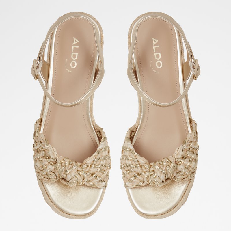 Aldo sandale na punu petu ANNAMARIE TEX WOVEN - zlatna 5