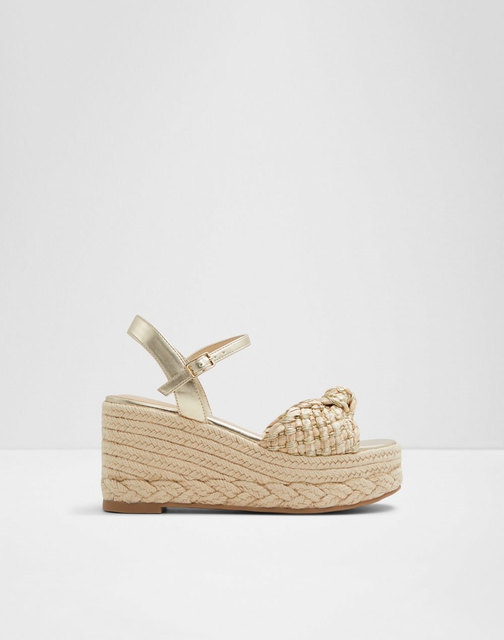 Aldo sandale na punu petu ANNAMARIE TEX WOVEN - zlatna
