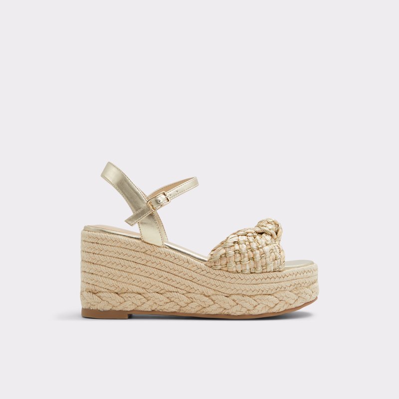 Aldo sandale na punu petu ANNAMARIE TEX WOVEN - zlatna 1