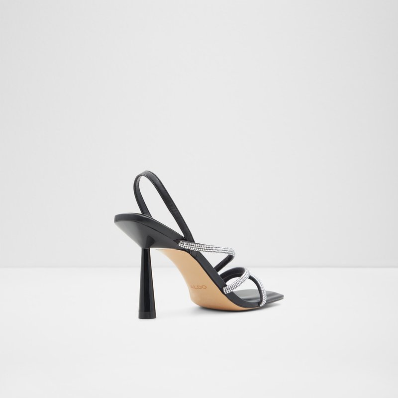 Aldo sandale na visoku petu ASTORIA SYN MIX MAT - crna 4
